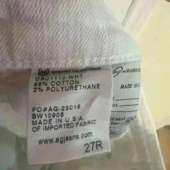 AG Adriano Goldschmied White “The Silt” Cigarette Leg Denim Jeans- size 27R EUC - Picture 5 of 6